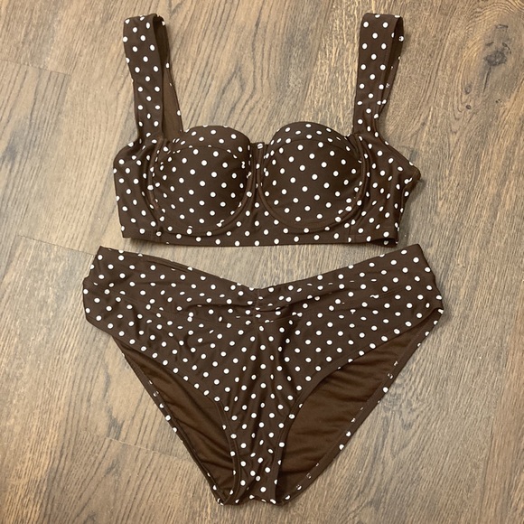 Time and Tru Brown Polka Dot 2 Piece Bikini - Picture 12 of 12